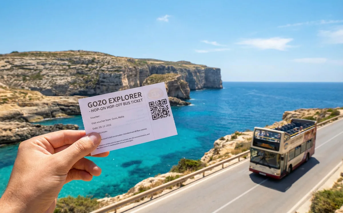 Hop-on hop-off bus and ticket